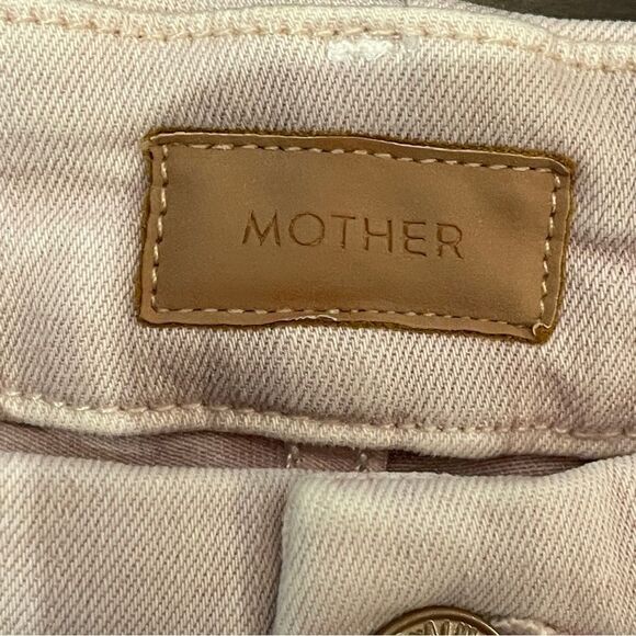 Mother Jeans High-Waisted Looker Dagger Ankle Fray Blush Women's 25 Light Pink - Picture 11 of 16
